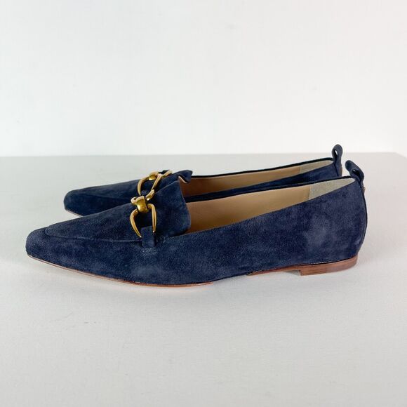 Veronica Beard NWOB Women's Champlain Chain Suede Leather Loafers Blue Size 6.5 - Picture 6 of 6